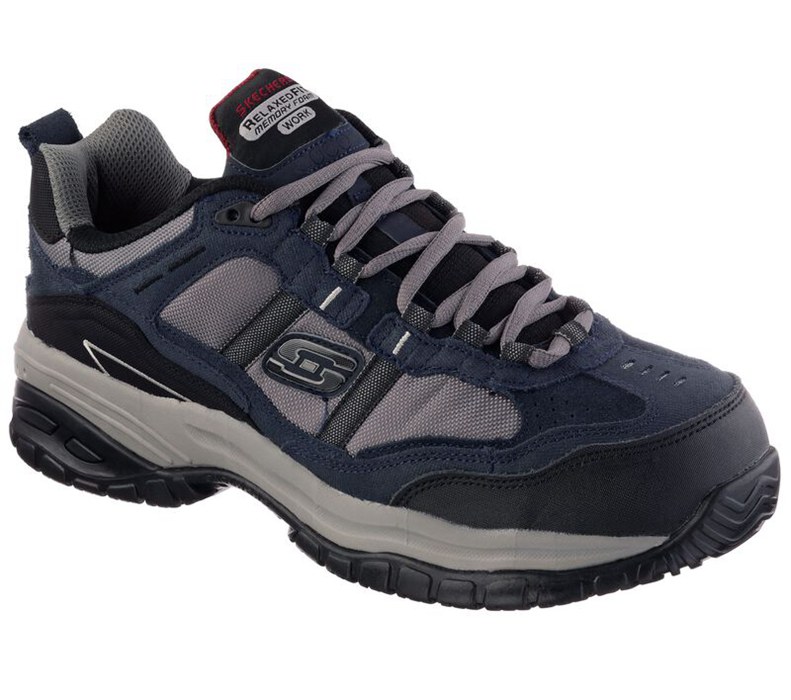 Skechers Relaxed Fit: Soft Stride - Grinnell Comp - Mens Work Boots Navy/Grey [AU-PL4253]